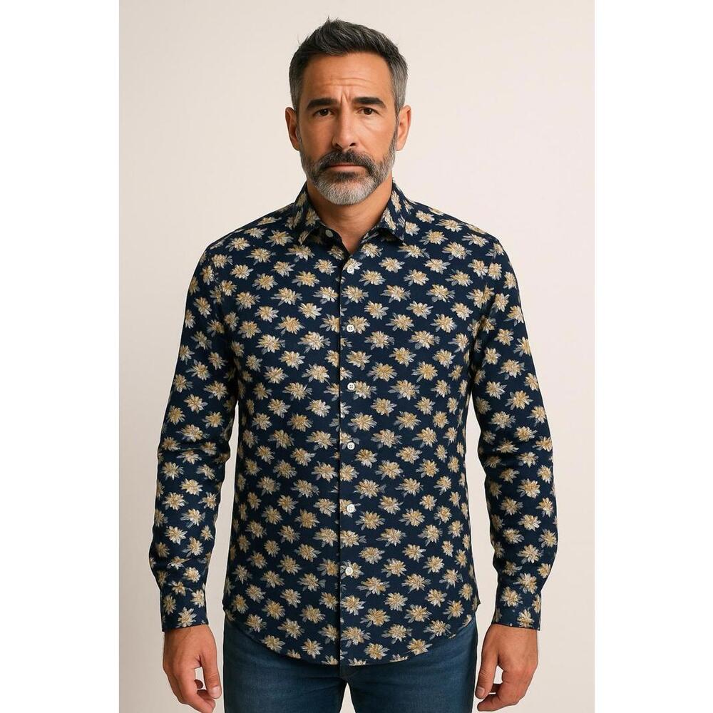 Ron Tomson Men’s Tailored Fit Long Sleeve Button Down Medium